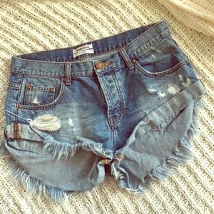 One X OneTeaspoon blue jean cutoff shorts